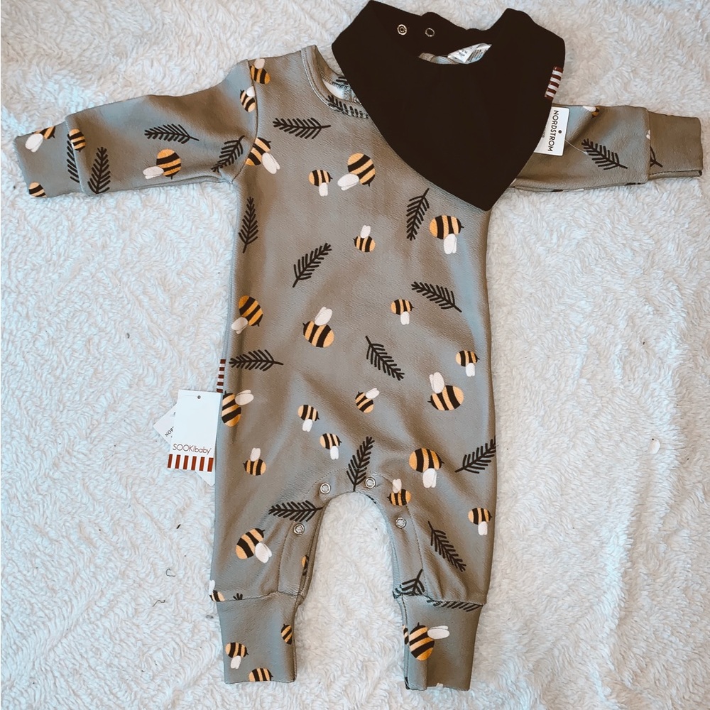 🐝 SOOKIbaby NWT romper viscose blend 🐝 9/12 - Picture 1 of 10